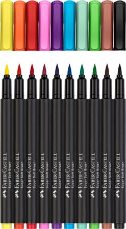 Ecsetirón készlet, FABER-CASTELL "Black Edition" 10 különböző szín