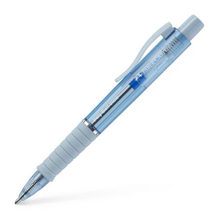 Golyóstoll, 0,34 mm, nyomógombos, égkék testszín, FABER-CASTELL "Poly Ball View Aurora", kék