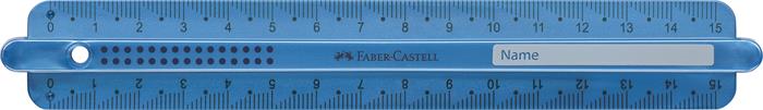 Vonalzó, műanyag, törhetetlen, 15 cm, FABER-CASTELL "Pöttyös", vegyes színek