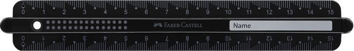 Vonalzó, műanyag, törhetetlen, 15 cm, FABER-CASTELL "Pöttyös", vegyes színek