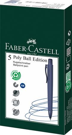 Golyóstoll, 0,7 mm, nyomógombos tolltest, kék alkonyat tolltest, FABER-CASTELL "Poly Ball Urban", kék