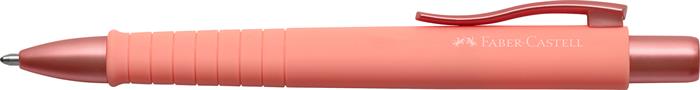 Golyóstoll, 0,7 mm, nyomógombos tolltest, korallpiros tolltest, FABER-CASTELL "Poly Ball Urban", kék