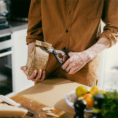 Olló, konyhai, 22 cm FISKARS "Functional ReNew", fekete