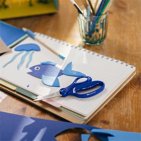 Olló, iskolai, 15 cm, FISKARS, kék