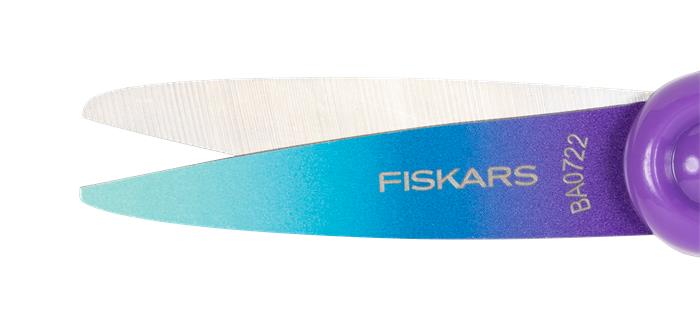 Olló, iskolai, 15 cm, FISKARS, ombré lila