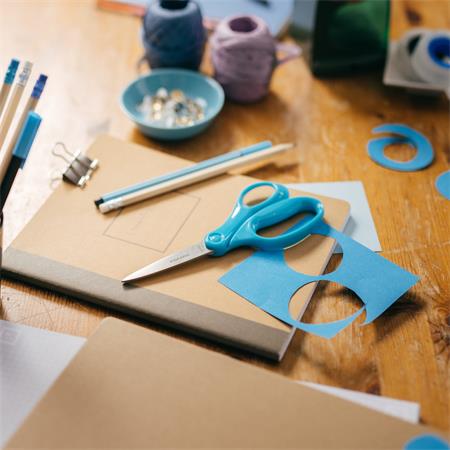 Olló, iskolai, 18 cm, FISKARS,  türkizkék