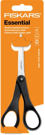 Olló, papírvágó, 18 cm, FISKARS "Essential", fekete