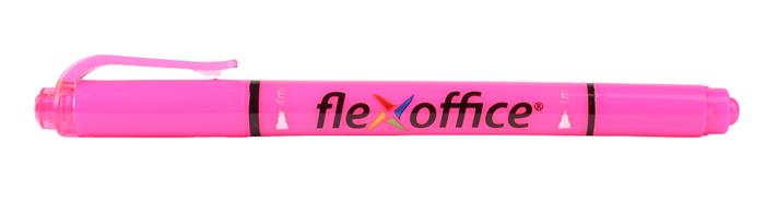 Szövegkiemelő, 1,0/4,0 mm, kétvégű, FLEXOFFICE "HL01", rózsaszín
