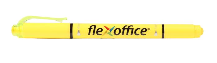 Szövegkiemelő, 1,0/4,0 mm, kétvégű, FLEXOFFICE "HL01", sárga