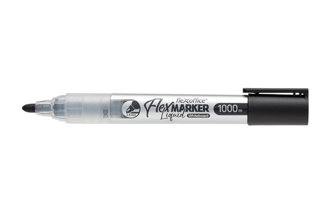 Táblamarker, 2,5 mm, kúpos, FLEXOFFICE "WB016", fekete