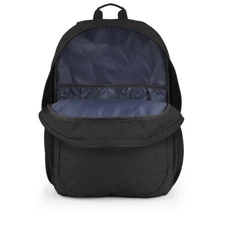 Hátizsák, iskolatáska, notebook tartóval, cipzáras, GABOL "Wolf", fekete