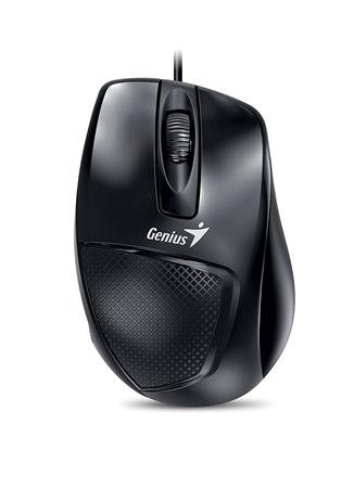 Egér, vezetékes, optikai, normál méret, USB, GENIUS "DX-150X", fekete