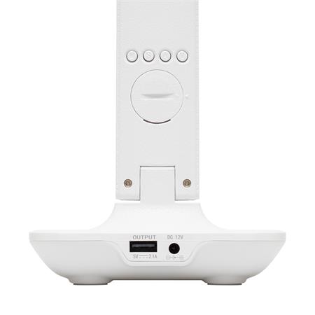 Asztali lámpa, LED, szabályozható, Qi töltővel, USB, HOME, fehér