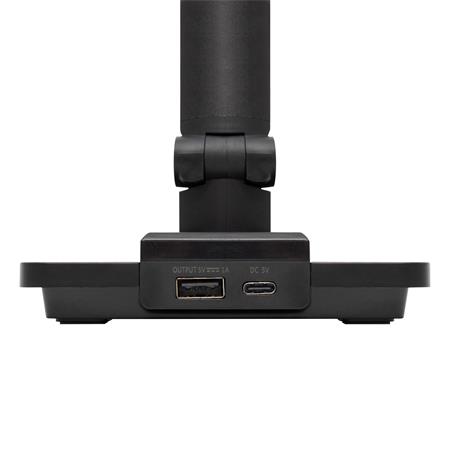 Asztali lámpa, LED, szabályozható, fém, éjjeli fény, HOME, fekete