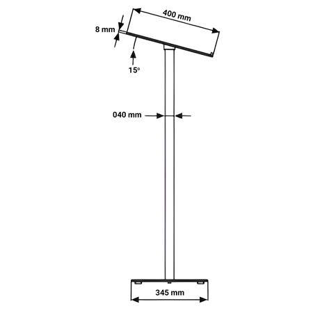Előadói pulpitus, üveg fedlap, előlappal, 111 cm