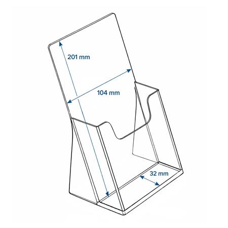 Prospektustartó, asztali, 1 rekeszes, 1/3 A4