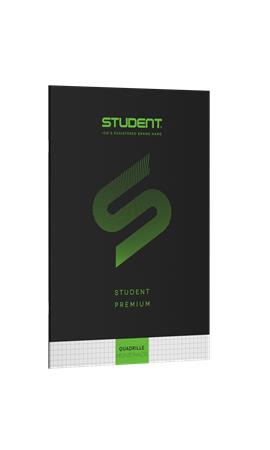 Füzet, tűzött, A4, kockás, 32 lap, ICO "Student Premium", fekete
