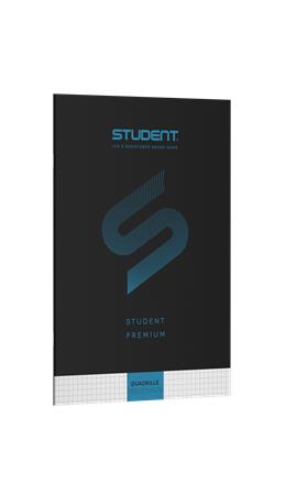 Füzet, tűzött, A4, kockás, 32 lap, ICO "Student Premium", fekete