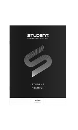Füzet, tűzött, A4, vonalas, 32 lap, ICO "Student Premium", fekete