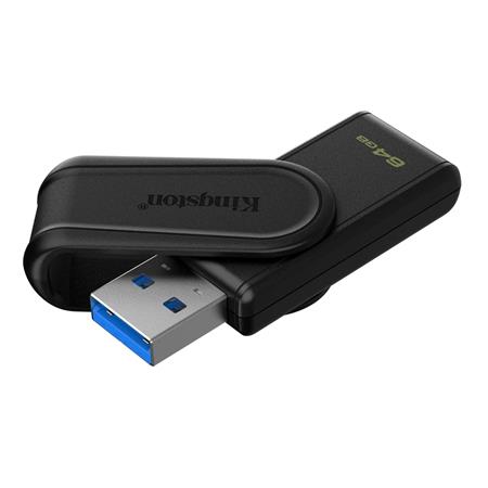 Pendrive, 64GB, USB 3.2 Gen1, KINGSTON "DataTraveler Exodia S", fekete