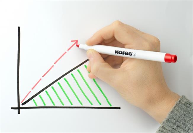 Tábla- és flipchart marker készlet, 1-3 mm kúpos, KORES "K-Marker W1", 10 különböző szín