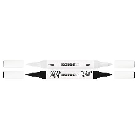 Dekormarker készlet, akril, 1-2 mm, kétvégű, KORES " K-Kreative", 2 különböző szín
