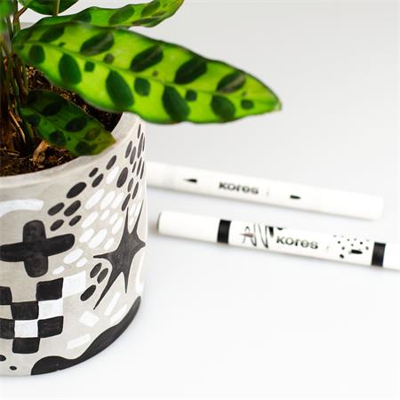 Dekormarker készlet, akril, 1-2 mm, kétvégű, KORES " K-Kreative", 2 különböző szín