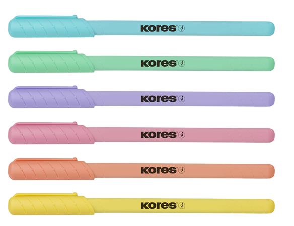 Golyóstoll, 1,0 mm, kupakos, háromszögletű, KORES "KOR-M Pastel", kék