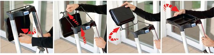 Állólétra, 4 lépcsőfokos, alumínium, Multigrip-system, KRAUSE "Secury"