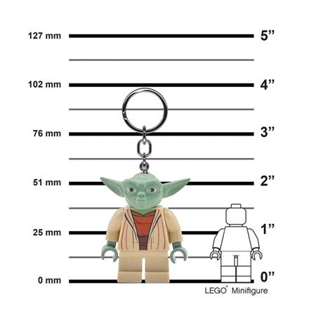 Kulcstartó, LED világítással, LEGO "Star Wars Yoda"