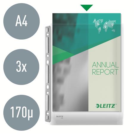 Katalógustartó genotherm, lefűzhető, A4, 170 mikron, narancsos felület, 20 mm, LEITZ "Jumbo Extra"