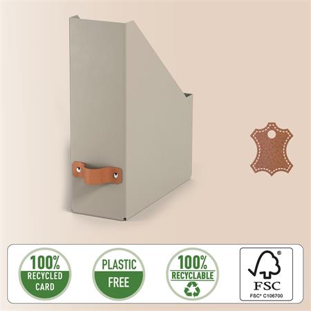 Iratpapucs, karton, 100 mm, LEITZ "Puro", homokbézs