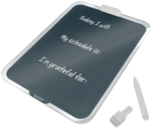 Üvegtábla, törölhető, asztali, A4, LEITZ "Cosy", bársonyszürke