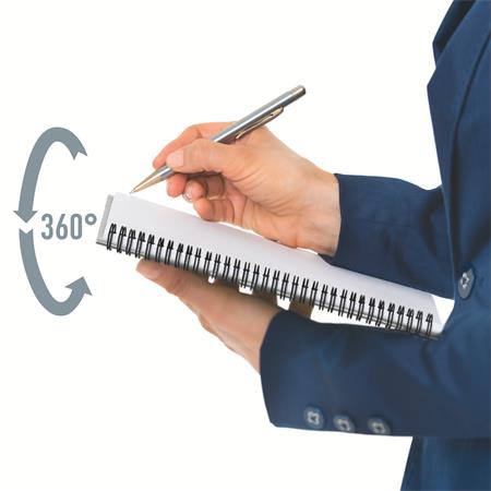 Spirálfüzet, A5, kockás, 90 lap, laminált karton borító, LEITZ "Office", szürke-piros