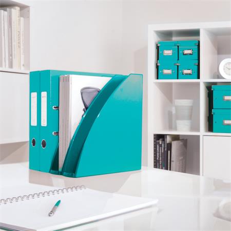 Spirálfüzet, A4, vonalas, 80 lap, LEITZ "Wow", jégkék