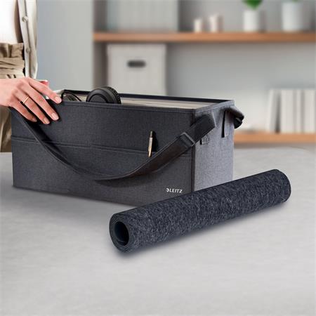 Könyökalátét, 70x36 cm, filc, LEITZ, sötétszürke