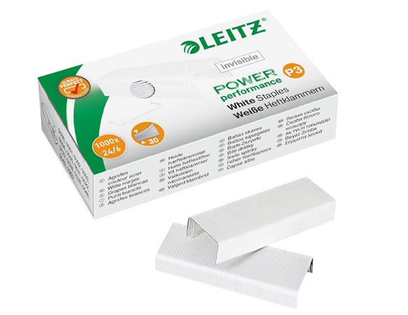 Tűzőkapocs, 24/6, LEITZ "P3", fehér