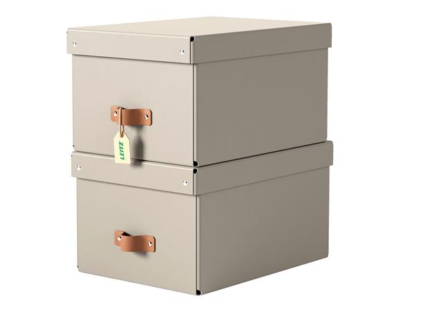 Tárolódoboz, M méret, LEITZ "Puro", homokbézs