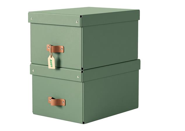 Tárolódoboz, M méret, LEITZ "Puro", zsályazöld