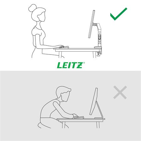 Monitortartó-kar, egy monitorhoz, LEITZ "Ergo", világosszürke
