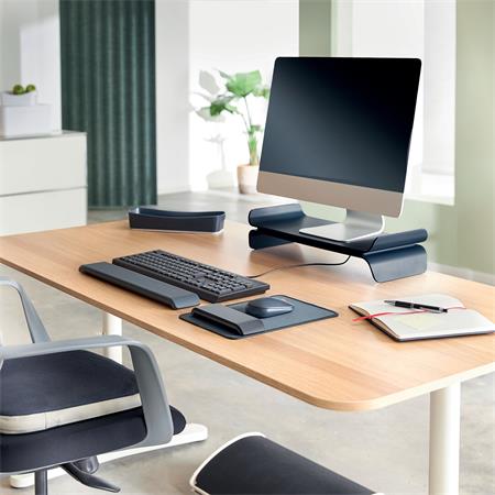 Ülőpárna, ergonómiai, szövetborítású, LEITZ "Ergo", sötétszürke