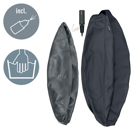 Ülőlabda, nehezékkel, 55cm, LEITZ "Ergo Active", sötétszürke