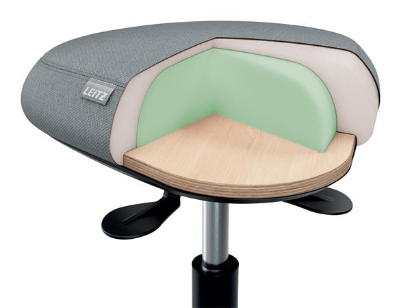 Munkaszék, görgős, ergonomikus, LEITZ "Ergo Comfort Active", világosszürke