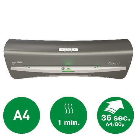 Laminálógép, A4, 80-125 mikron, LEITZ "iLam Office", ezüst