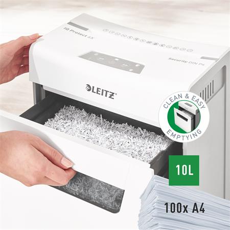 Iratmegsemmisítő, konfetti, 6 lap, LEITZ "IQ Protect 6X"