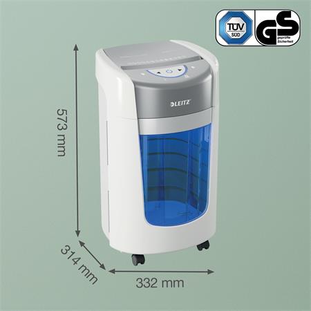 Iratmegsemmisítő, mikrokonfetti, 6 lap, LEITZ "IQ OptiMax Home Office 225 P5"