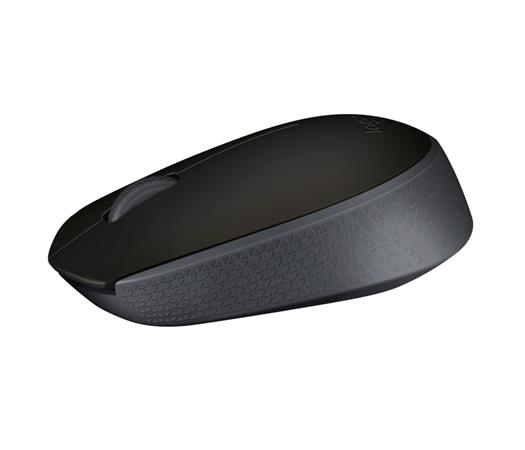 Egér, vezeték nélküli, optikai, közepes méret, USB, LOGITECH "M171", fekete