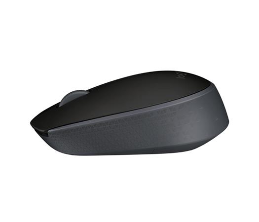 Egér, vezeték nélküli, optikai, közepes méret, USB, LOGITECH "M171", fekete