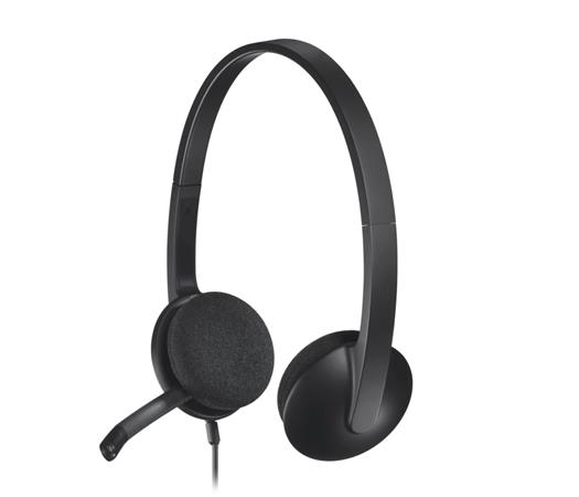 Fejhallgató, mikrofonnal, USB csatlakozás, LOGITECH "H340"