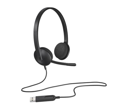 Fejhallgató, mikrofonnal, USB csatlakozás, LOGITECH "H340"